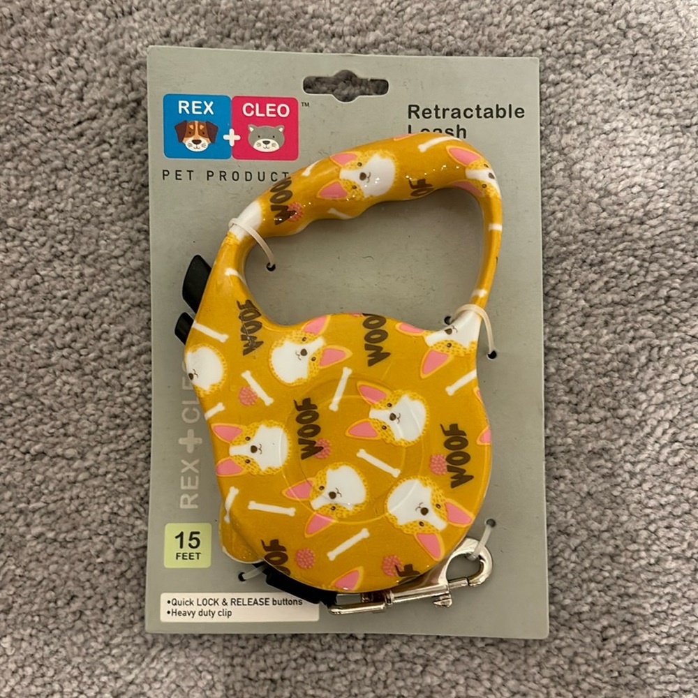 Corgis Pet Retractable Leash (NWT)
